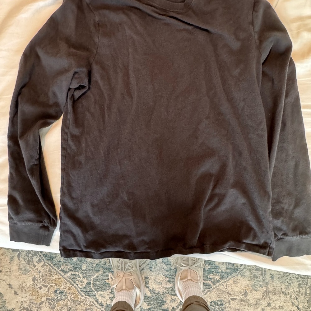 SKIMS COTTON MENS CLASSIC LONG SLEEVE T-SHIRT - Black